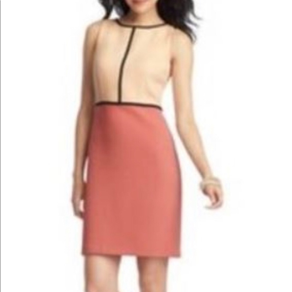 Pink/peach LOFT color block sheath dress